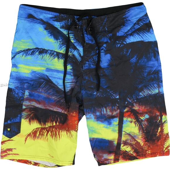 Tropical Shorts M Sunset Palms Boardshorts - Picture 1 of 4